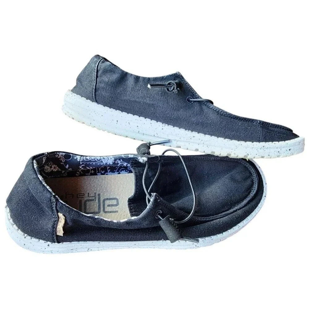 Hey Dude Wendy Size 9 Black Odyssey EU 40 WASHABLE Comfort